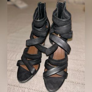 Donald J. Pliner black strappy heel